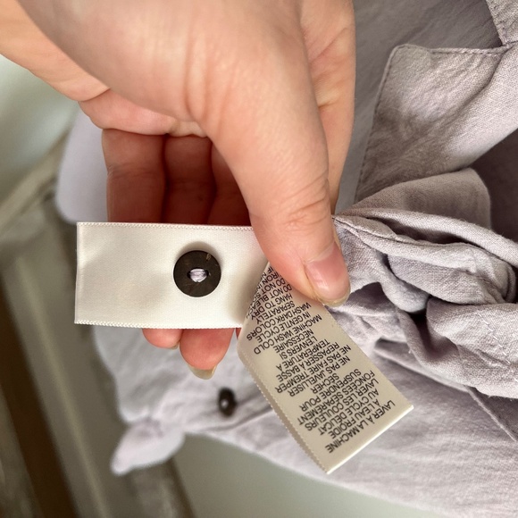 Lilac Linen blend sleeveless tie front blouse - Simons Twik - Picture 6 of 7